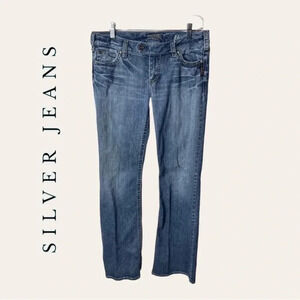0502W. SILVER JEANS DENIM MEDIUM WASH IN COLOR‎ SIZE 31 BOOTCUT STYLE